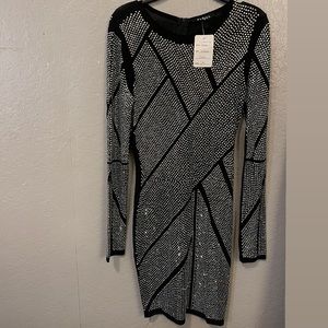 Black Crystal Mesh Dress